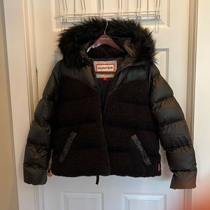 Hunter Women’s Insulated Fleece and Rubberized Puffer Jacket with Hood